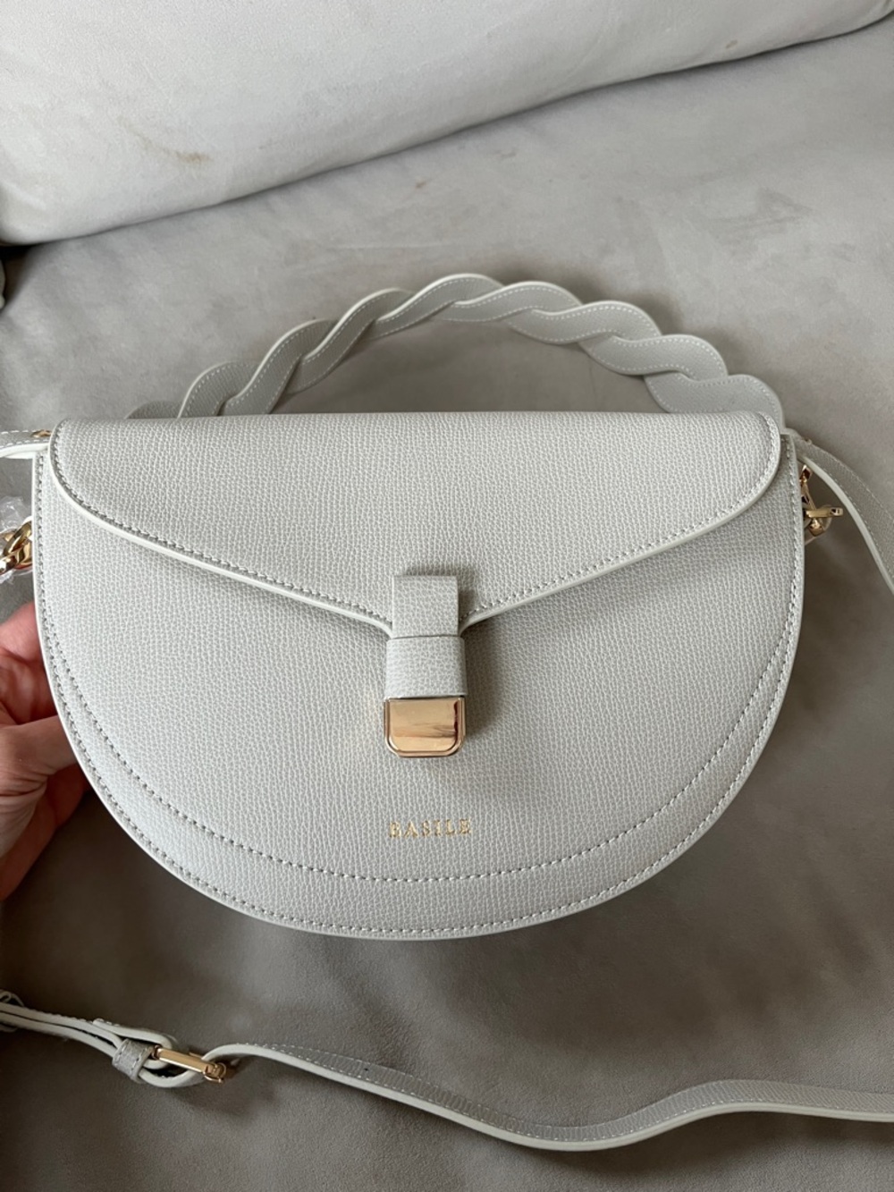 NWT Basile (Maison Rinceau) Le Dianna Shoulder / Crossbody Bag Ivory Color - Picture 2 of 7